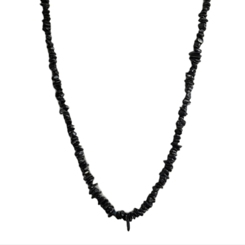 Black Beaded Necklace Hematite